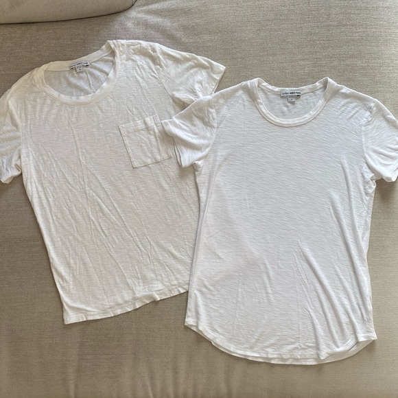 James Perse Tops - James Perse Sheet Slub Crew Neck Tee Short Sleeve T-Shirt White Size 0/XS